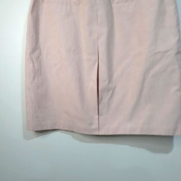Brooks Brothers woven in Italy Skirt striped  white pink front size 14 c… - Picture 9 of 12